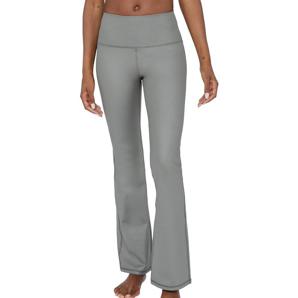 90 Degree by Reflex Faux Leather Cire Flared Legging Mulled Basil Size Medium